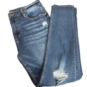 Vigoss Thompson Tomboy Distressed Denim Jeans Slimming Fit Dark Wash 33‎